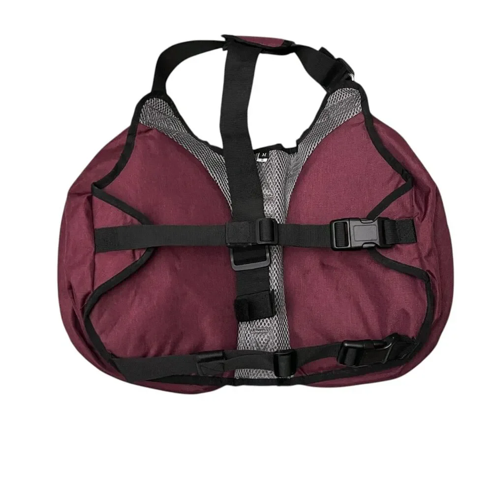 Wilderdog Dog Backpack Medium Burgundy Trail Hiking Saddle Bag Camping Pack